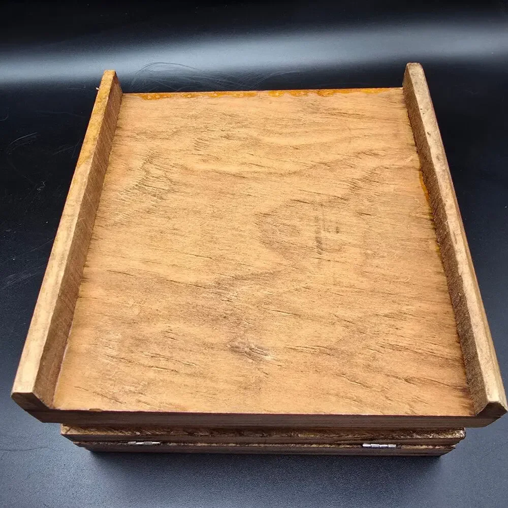 Vintage Floral Tile Wood Box Jewelry Box Trinket Box 1970s